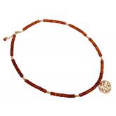 Collier "Lebensbaum" Bronze, 925 Silber/vergoldet mit Bernsteinen | Edelsteine