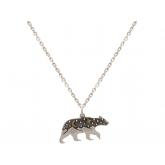 Collier "Gebirgs-Bär" 925 Silber/teilvergoldet | Silberschmuck