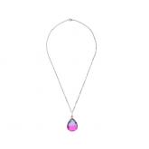 Collier 925 Silber mit Turmalin-Tropfen hellblau/rosa | Edelsteine
