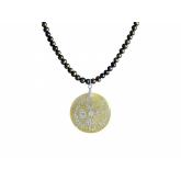 Collier mit Tahiti-Zuchtperlen Anhänger rund FANTASY mit 925 Silber | Perlen