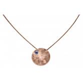 Collier 925 Silber/rosévergoldet mit Anhänger rund und Iolith | Vergoldet
