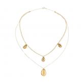 Collier/Doppel 925 Silber/vergoldet mit "Kauri-Schnecken" | Vergoldet