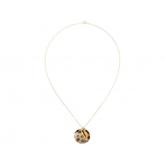 Collier 925 Silber/vergoldet mit Anhänger rund und "Kauri-Schnecke" | Vergoldet