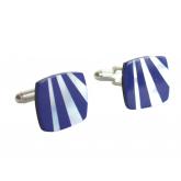Herren-Manschettenknöpfe 925 Silber mit Perlmutt und Lapis Lazuli 1,6 cm | Edelsteine