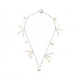 Collier 925 Silber mit Barock Zuchtperlen und Keshi Zuchtperlen in weiß | Perlen