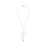 Collier 925 Silber/vergoldet mit weißen Barock Zuchtperlen und Keshi Zuchtperlen in weiß | Perlen