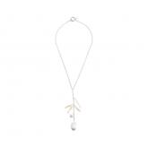 Collier 925 Silber mit 2 weißen Barock Zuchtperlen und 4 Keshi Zuchtperlen in weiß | Perlen