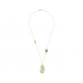 Collier 925 Silber/vergoldet mit Rutilquarz und Rauchquarzen | Edelsteine