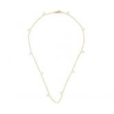 Collier 925 Silber/vergoldet mit weißen Mondsteinen Tropfen/Rondelle | Edelsteine