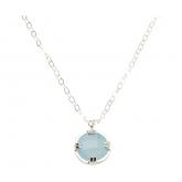 Collier 925 Silber mit Chalcedon hellblau | Edelsteine