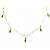 Collier vergoldet mit 6 Peridoten | Edelsteine