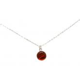 Collier 925 Silber mit Bernstein Cabochon | Edelsteine