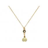 Collier vergoldet mit Rauchquarz und Lemonquarz | Edelsteine