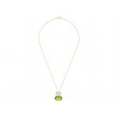 Collier 925 Silber/vergoldet mit Prasiolith und Peridot | Edelsteine