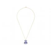 Collier 925 Silber/vergoldet mit 2 Amethysten lila | Edelsteine