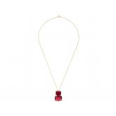 Collier 925 Silber/vergoldet mit Turmalin pink und Rubin | Edelsteine