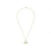 Collier 925 Silber/vergoldet mit Quarz weiß und Prasiolith | Edelsteine