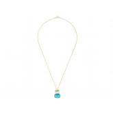Collier 925 Silber/vergoldet mit Aquamarin und Turmalin blau | Edelsteine