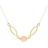Collier 925 Silber/vergoldet DRUZY rosé Quarz Schlaufen-Design abstrakt | Edelsteine
