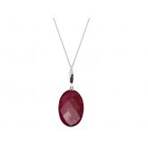 Halskette 925 Silber mit Rubin oval Halskette 925 Silber mit Rubin oval
