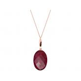 Halskette 925 Silber/rosévergoldet mit Rubin oval Halskette 925 Silber/rosévergoldet mit Rubin oval