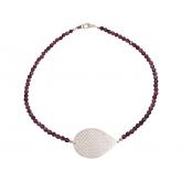 Collier mit Tropfen-Anhänger Silber und Amethyste violett | Edelsteine