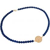 Collier mit Jade blau und Mandala-Anhänger 925 Silber/vergoldet | Erweiterte Suche