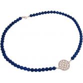 Collier 925 Silber mit Jade dunkelblau und Mandala-Anhänger | Erweiterte Suche