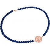 Collier mit Jade blau und Mandala-Anhänger 925 Silber/rosévergoldet | Erweiterte Suche