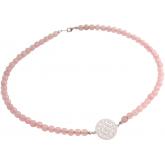 Collier mit Rosenquarz-Kugeln und Anhänger rund MAGIC | Edelsteine