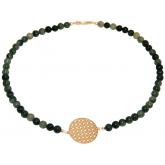 Collier mit Anhänger Flechtdesign 925 Silber/vergoldet und Jade grün Farbverlauf | Erweiterte Suche