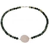 Collier mit Anhänger Flechtdesign 925 Silber und Jade grün Farbverlauf | Uhren