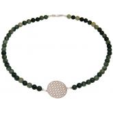 Collier mit Anhänger Flechtdesign 925 Silber und Jade grün Farbverlauf | Erweiterte Suche