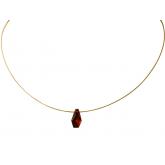 Collier/Juwelierdraht vergoldet mit Bernstein Tropfen | Edelsteine