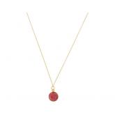 Collier 925 Silber/vergoldet mit Rubin rund gefasst | Edelsteine