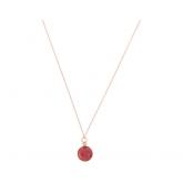 Collier 925 Silber/rosévergoldet mit Rubin rund gefasst | Edelsteine