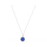 Collier 925 Silber mit Blue Saphir rund | Silberschmuck
