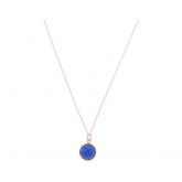 Collier 925 Silber/rosévergoldet mit Blue Saphir rund | Edelsteine