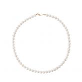 Collier 925 Silber/vergoldet mit weißen Zuchtperlen ca. 6 mm | Perlen