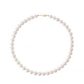 Collier 925 Silber/vergoldet mit weißen Zuchtperlen ca. 8 mm | Perlen