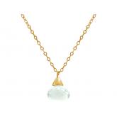 Collier vergoldet mit Amethyst-Tropfen hellgrün 45 cm | Weiteres