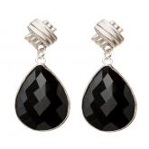 Ohrstecker 925 Silber mit Onyx-Tropfen schwarz | Edelsteine