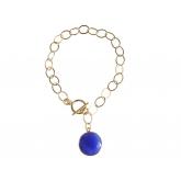 Armband 925 Silber/vergoldet mit blauer Jade | Vergoldet