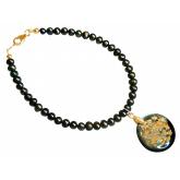 Armband Tahiti-Zuchtperlen mit Anhänger FLEUR Perlmutt vergoldet | Perlen