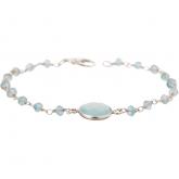 Armband mit meeresgrünen Chalcedonen 925 Silber | Silberschmuck