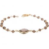 Armband mit Rauchquarzen 925 Silber/vergoldet | Vergoldet