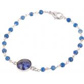 Armband 925 Silber mit 20 Blue Saphiren | Silberschmuck