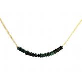 Collier vergoldet mit Smaragden Natur | Edelsteine