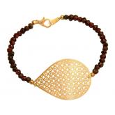 Granat-Armband rot mit Tropfen-Anhänger 925 Silber/vergoldet | Vergoldet