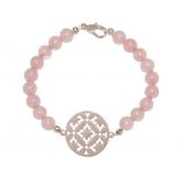 Armband 925 Silber mit Rosenquarz und Anhänger MAGIC | Silberschmuck
